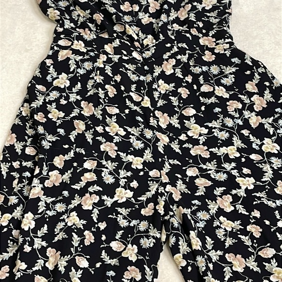 CECE Womens Black Printed Spaghetti Strap Straight leg Jumpsuit Size 10 - Picture 8 of 13